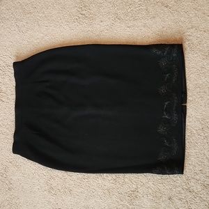 St. John Evening black skirt with embroidered detail 2